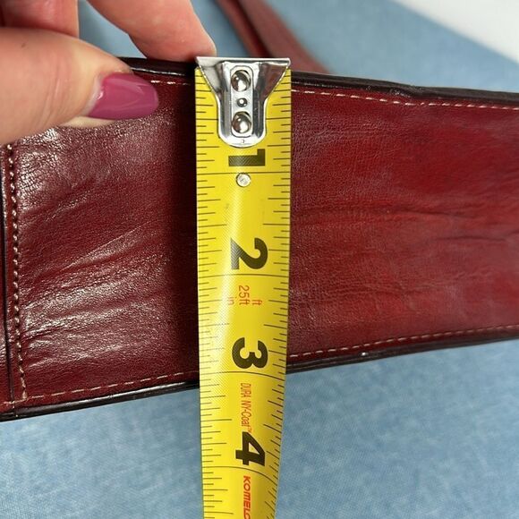 Fossil Vintage Red Leather Contrast Stitch Shoulder Bag - Picture 9 of 9